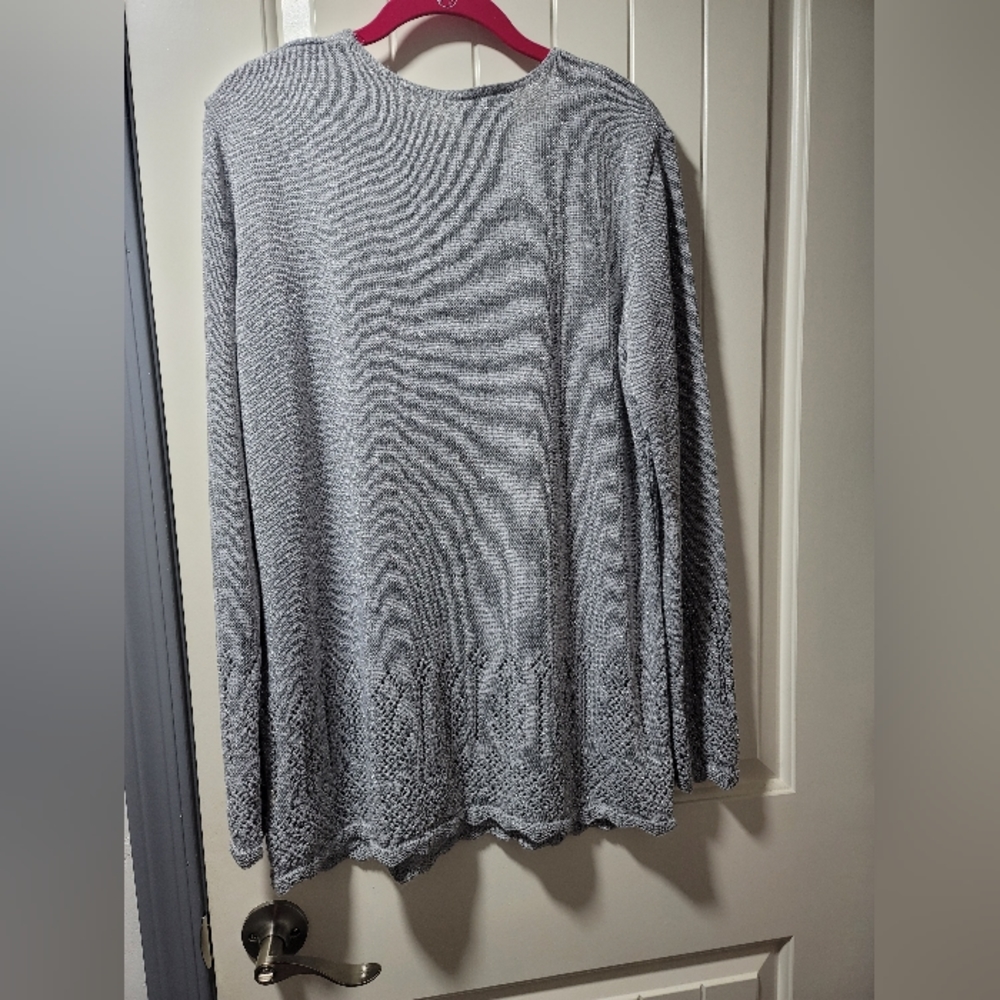 Women's Sweater Vintage Jaclyn Smith Size Large Silver/Gray - Picture 2 of 6